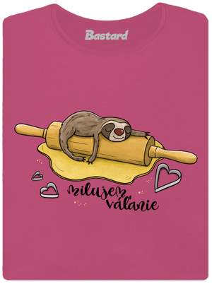 Milujem váľanie dámske tričko s lemom Magenta