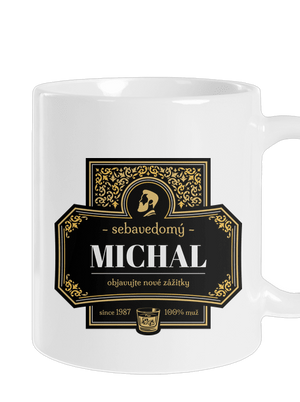 Alkoholová etiketa klasický hrnček White