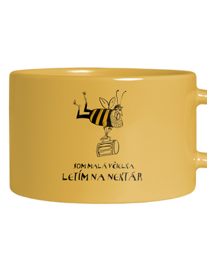 Malá včielka hrnček makronka Yellow Macaron