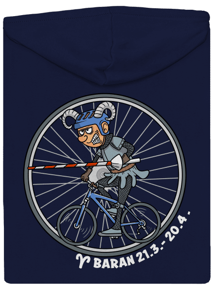 Cyklistický horoskop: Baran pánska mikina na zips Navy