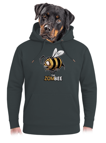 ZomBee - žltá unisex mikina premium Charcoal
