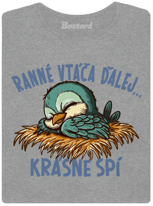 Ranné vtáča spí dámske tričko Dark Gray Melange