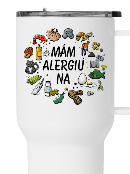 Mám alergiu na... + fix termohrnček White