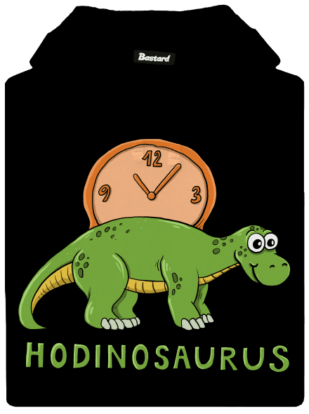 Hodinosaurus pánska mikina klokanka Black