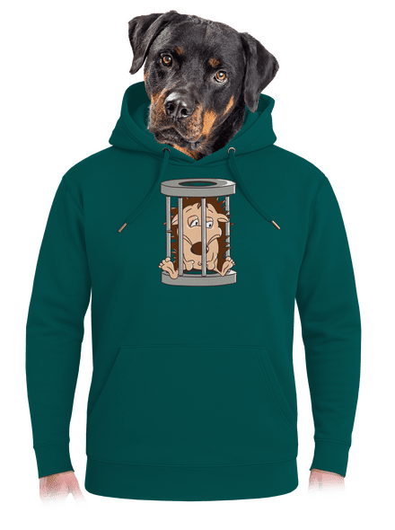 Jažeček v klietke unisex mikina premium Emerald Green