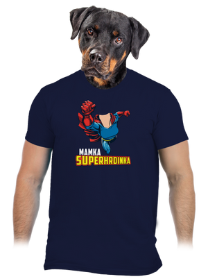 Mamka superhrdinka pánske tričko Navy