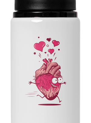 Zamilované srdiečka flaša na vodu White