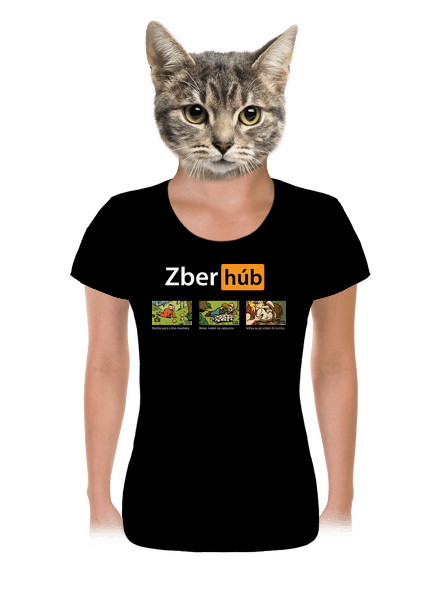 Zber húb dámske tričko Black
