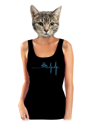 Coffee help dámske tielko klasické Black