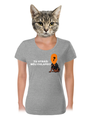 Tu strážim ja dámske tričko Dark Gray Melange