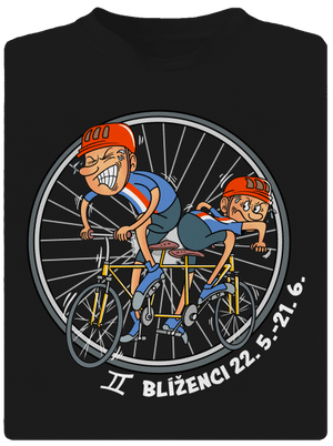 Cyklistický horoskop: Blíženci pánske športové tričko Black