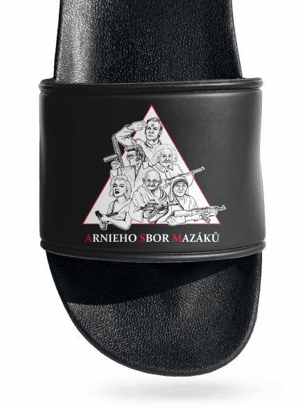 Arnieho sbor mazáků šľapky Black