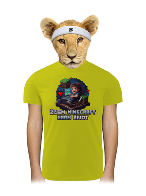 Žijem Minecraft detské športové tričko Neon Yellow