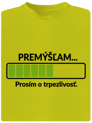 Premýšľam pánske športové tričko Neon Yellow
