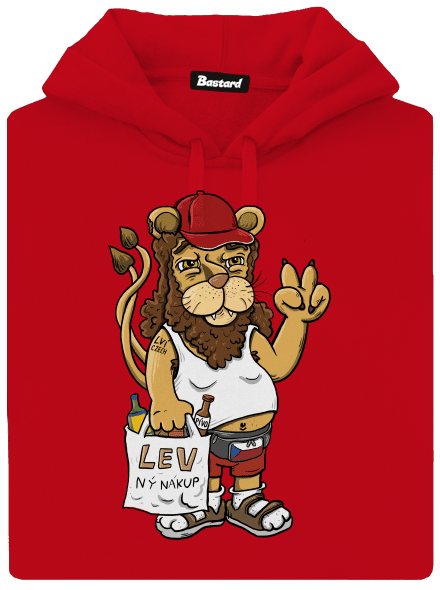 Lvíček pánska mikina klokanka Red