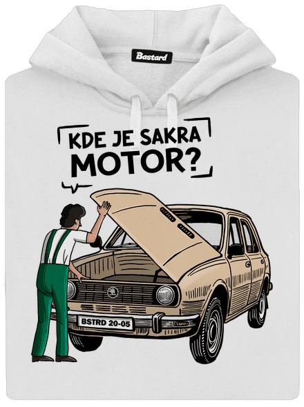 Kde je motor? dámska mikina klokanka White