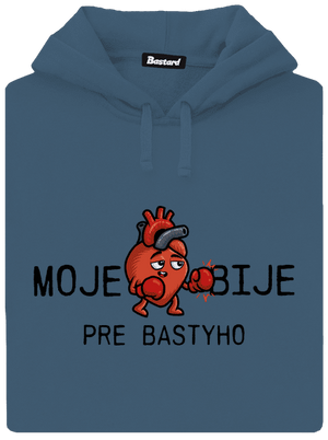 Moje srdce bije dámska mikina klokanka Denim