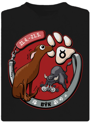 Psí horoskop: Býk detské športové tričko Black