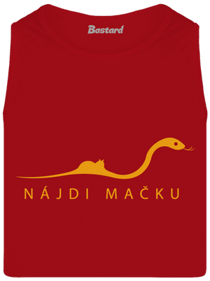 Nájdi mačku pánske tielko Red