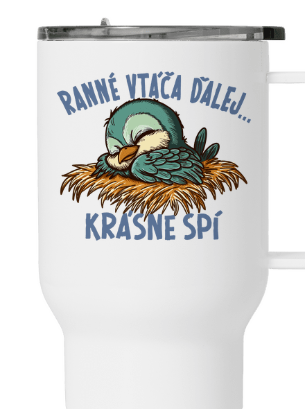 Ranné vtáča spí termohrnček White