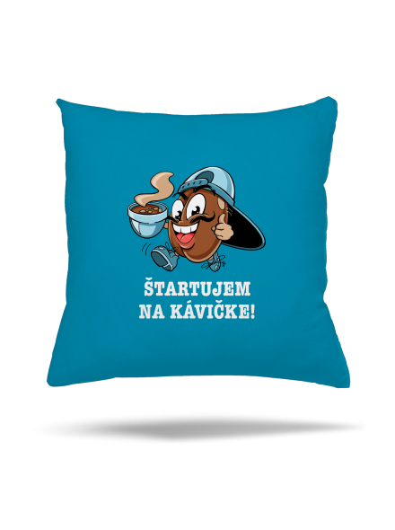 Štartujem na kávičke vankúš Blue Turquoise