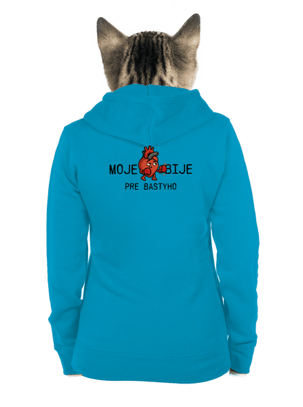 Moje srdce bije dámska mikina na zips Blue Atol