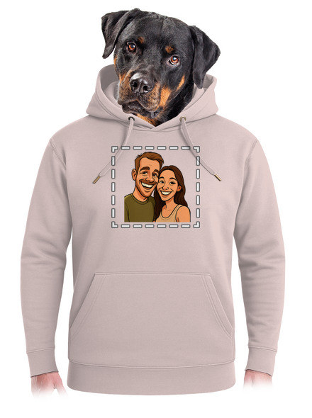 Karikatúra z vlastnej fotky unisex mikina premium Rose Chalk