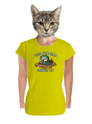 Ranné vtáča spí dámske tričko prémium Lemon