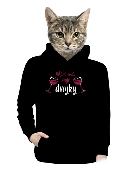 Dvojky dámska mikina klokanka Black