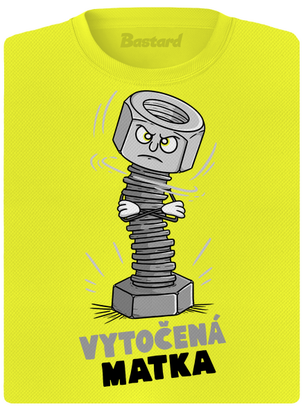 Vytočená matka dámske športové tričko Neon Yellow