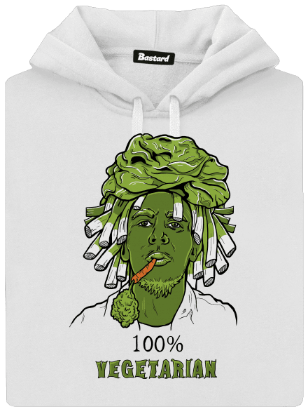 100% vegetarián dámska mikina klokanka White