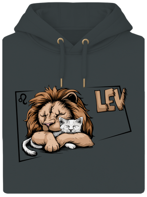 Mačací horoskop: Lev unisex mikina premium Charcoal