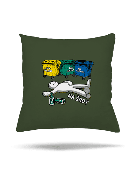 Tříděný odpad vankúš Olive Green