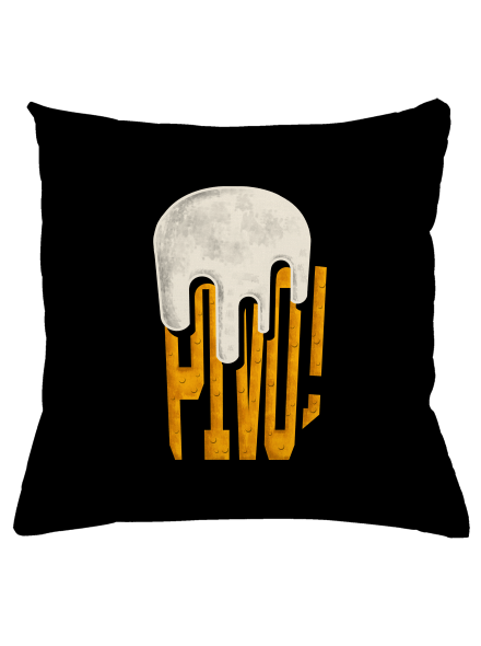 Nápis Pivo vankúš Black