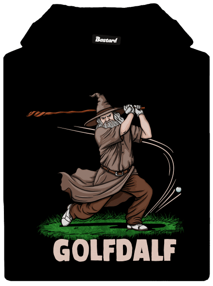 Golfdalf pánska mikina klokanka Black
