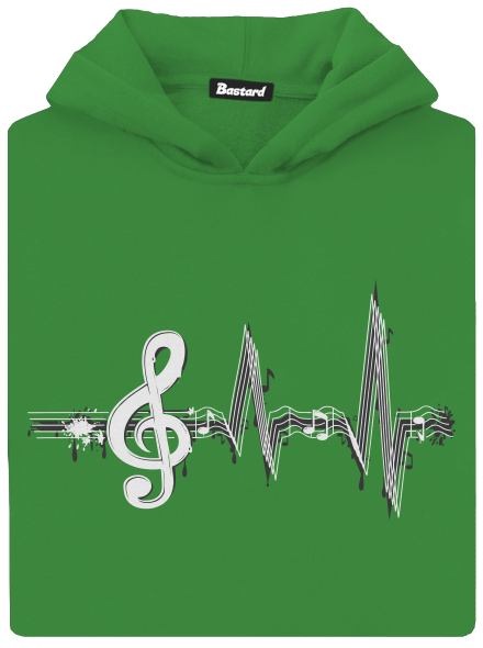 Žijem muzikou detská mikina klokanka Kelly Green AWD