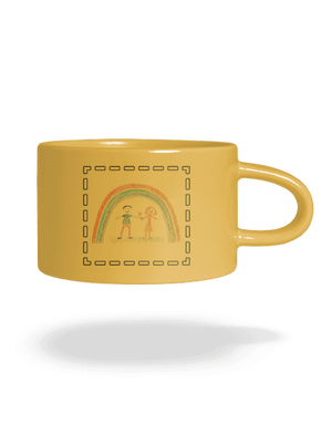 Detské kresby - Nahraj vlastnú hrnček makronka Yellow Macaron