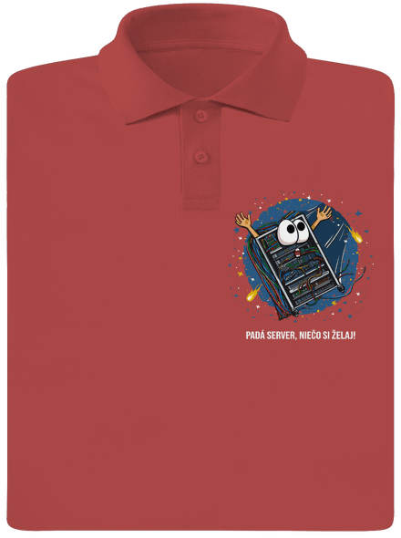 Padá server pánska polokošeľa Burgundy