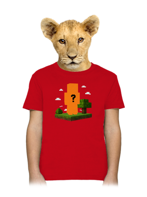 Minecraft z vlastnej fotky detské tričko Red