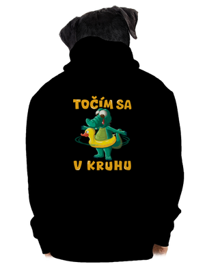 Točím sa v kruhu pánska mikina na zips Black