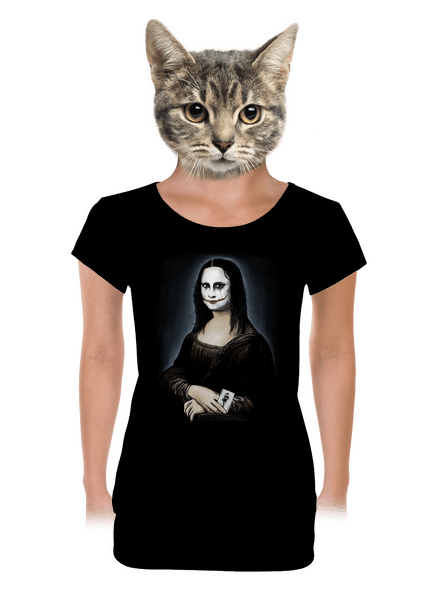 Mona Joker Lisa dámske tričko s lemom Black
