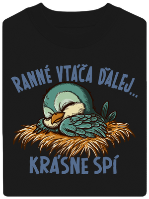 Ranné vtáča spí unisex mikina bez kapucne Black