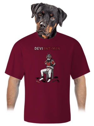 DeviAnt-man unisex tričko oversized Garnet