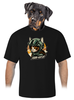 Kami-Katze unisex tričko oversized Black
