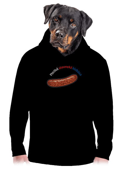 Poctivá buchta a klobása pánska mikina klokanka Black