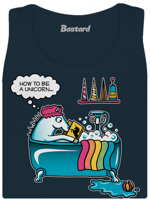Ako sa stať jednorožcom dámske tielko klasické Navy