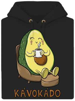 Kávokádo unisex mikina premium Dark Black