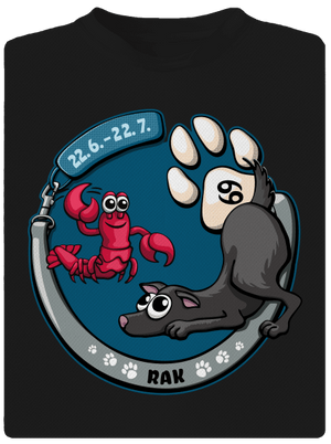 Psí horoskop: Rak detské športové tričko Black