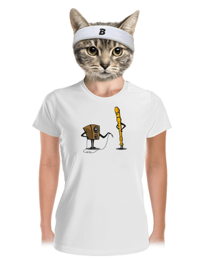 Plug-in jack dámske športové tričko White