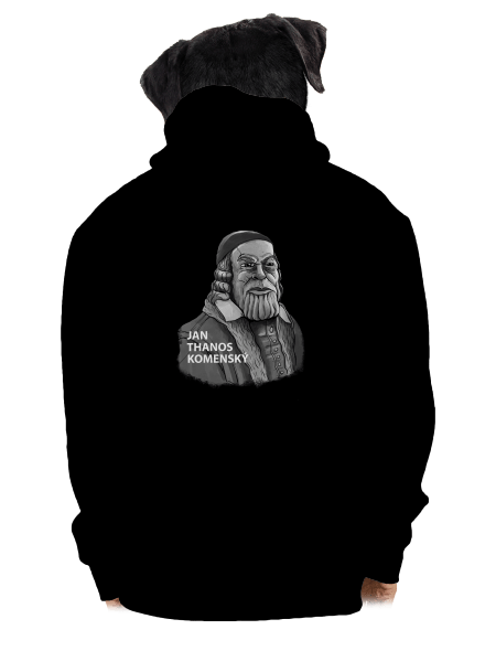 Jan Thanos Komenský pánska mikina na zips Black
